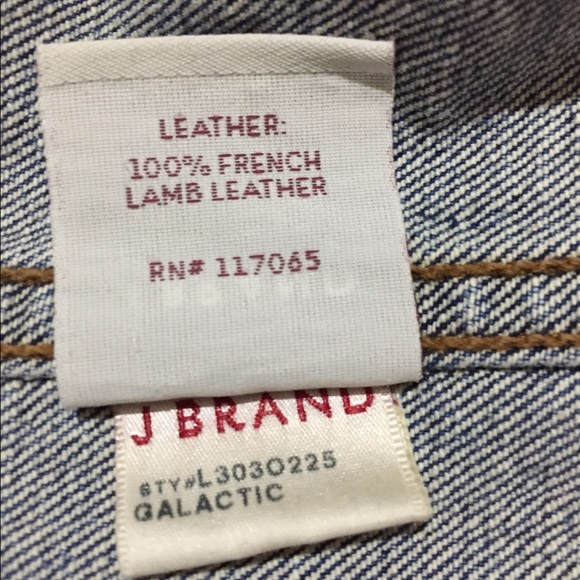 J Brand Jean Vest lamb leather Collar Galactic - Picture 5 of 5